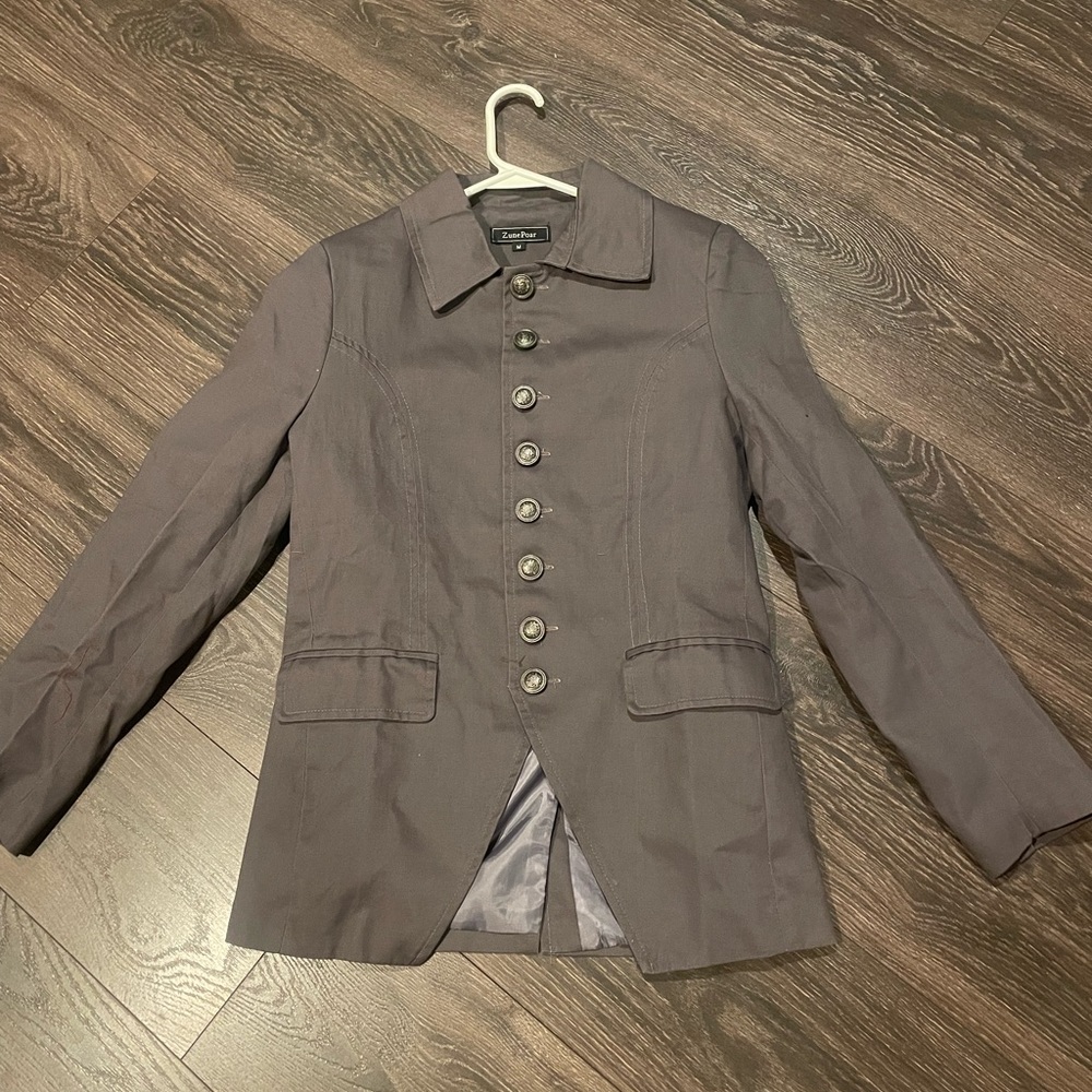 Women’s Zune Poar Jacket Blazer Coat. Size Medium. Shoulder Pads.
